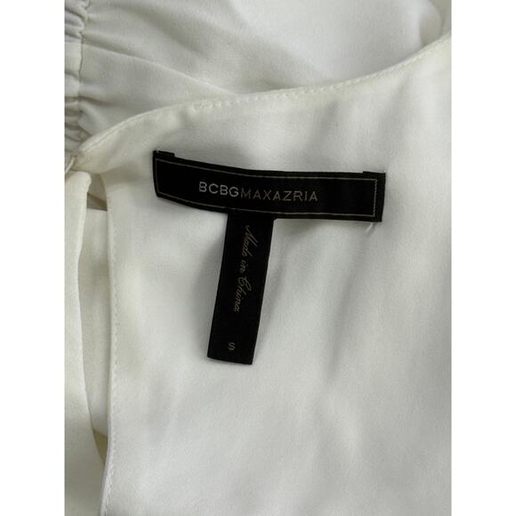 BCBGMaxazria White Short Sleeve Wide Leg  Open Back One Piece Jumpsuit Size S - Picture 8 of 9